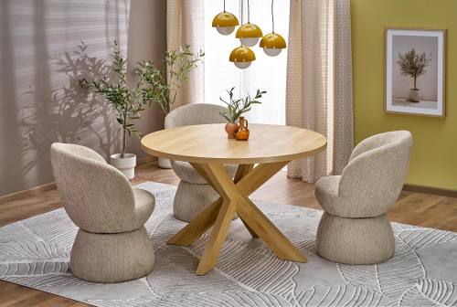 MORUS stół okrągły fi120/75 cm, naturalny