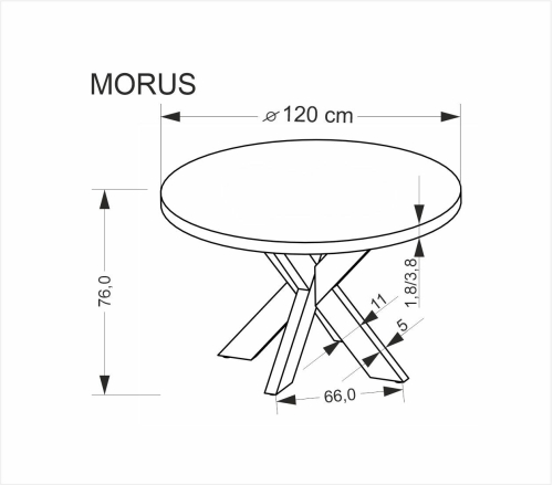 MORUS stół okrągły fi120/75 cm, naturalny