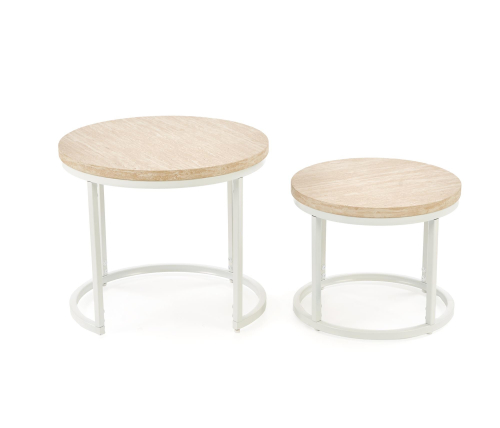 OREO zestaw dwóch ław, trawertyn / biały