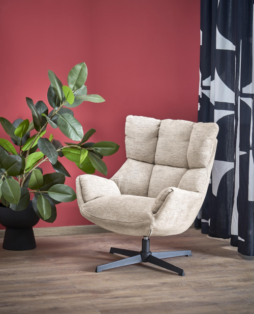 ORINOKO fotel obrotowy wypoczynkowy beżowy