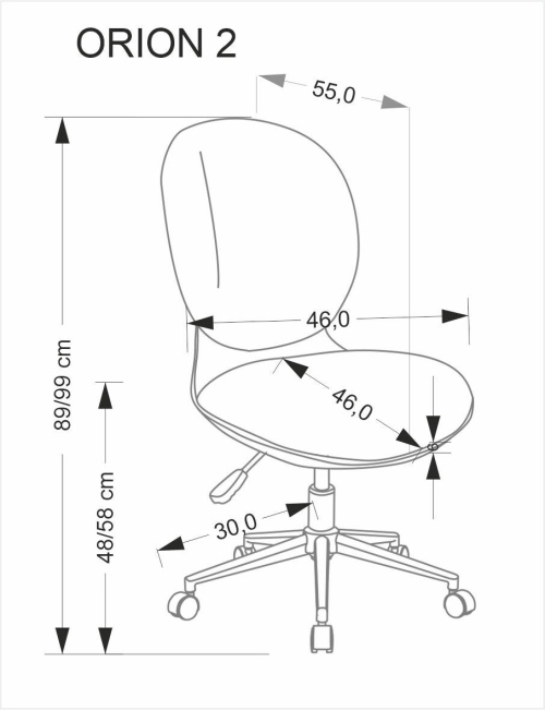ORION 2 fotel młodzieżowy, biały - jasny popiel