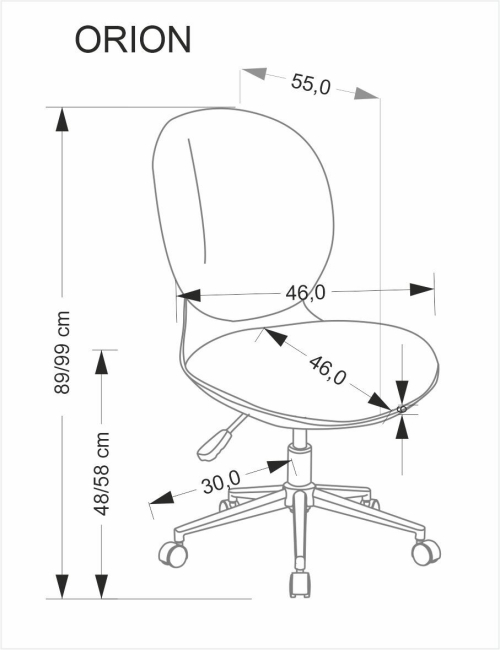 ORION  fotel młodzieżowy, czarny - popielaty