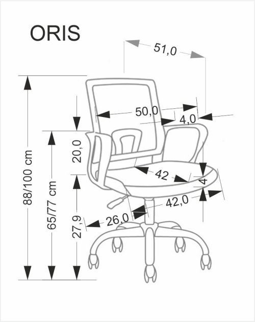 ORIS fotel obrotowy, wielokolorowy