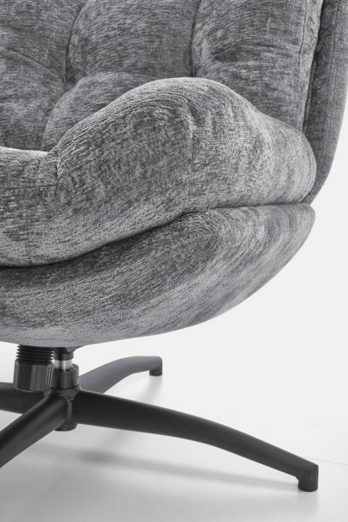 PESTO fotel z podnóżkiem / funkcja kołyski, popielaty