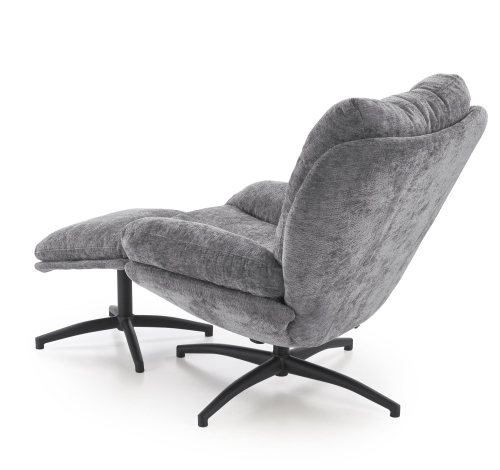 PESTO fotel z podnóżkiem / funkcja kołyski, popielaty