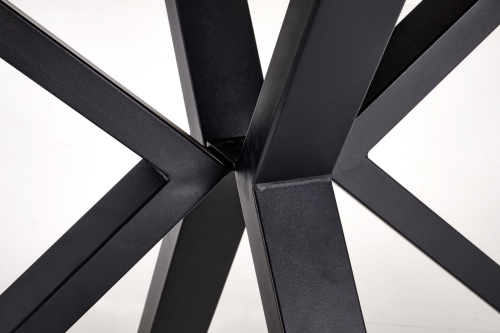 PLATAN stół rozkładany 140-180/85/76 cm, biały marmur / czarny