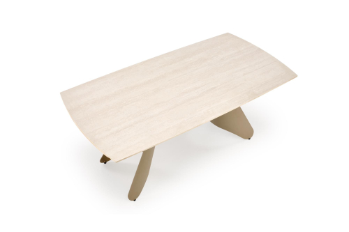 SALIX stół rozkładany, trawertyn / kaszmir