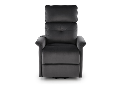 SEMIR 2 fotel wypoczynkowy czarny z funkcją elektrycznego rozkładania / funkcja pionizacji / funkcja masażu
