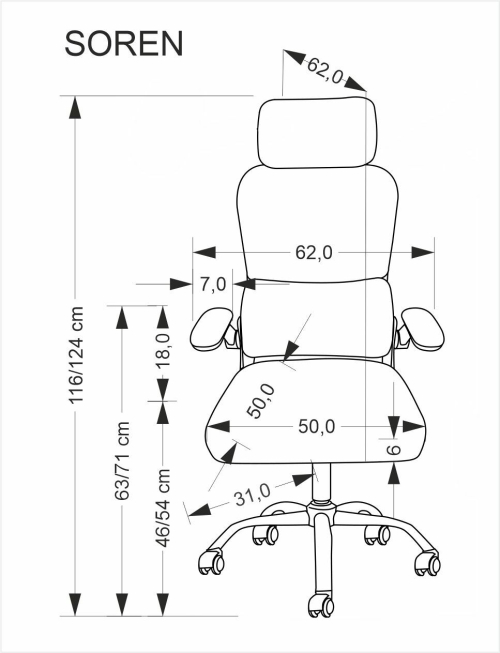 SOREN fotel obrotowy czarny