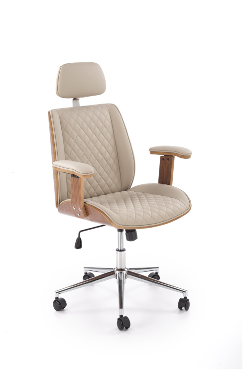 TIMBER fotel gabinetowy orzechowy/beżowy