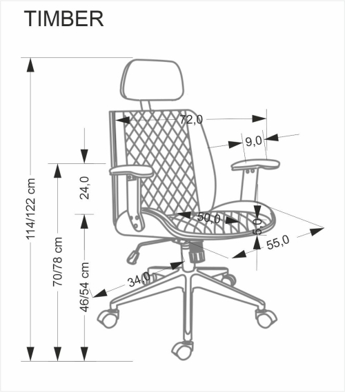TIMBER fotel gabinetowy orzechowy/beżowy