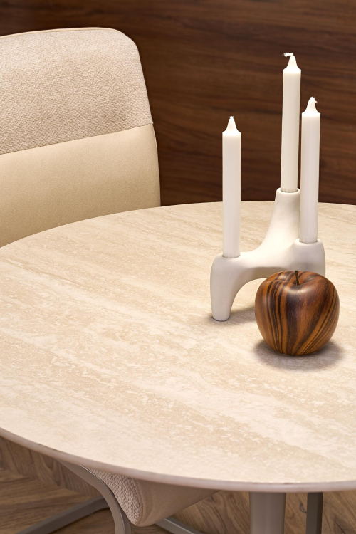 TOLIO stół okrągły, trawertyn/ kaszmir