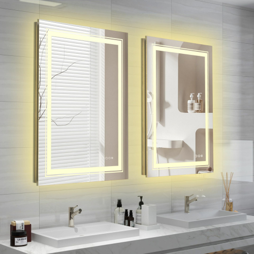 VERO lustro ścienne łazienkowe, srebrny (1p=1szt)