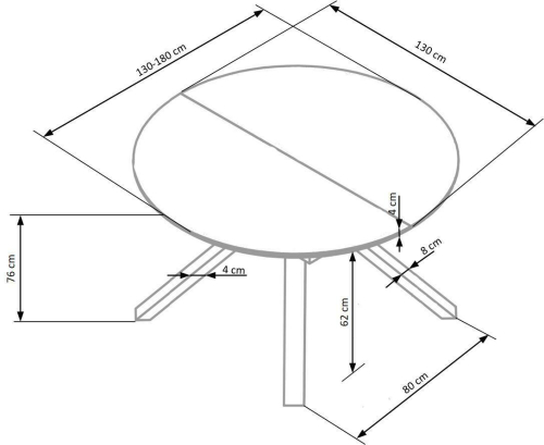 VERTIGO stół rozkładany, blat - biały marmur, nogi - czarny