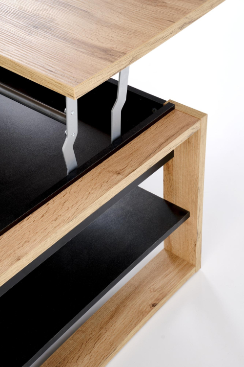 BETTY ława z podnoszonym blatem dąb artisan / czarny