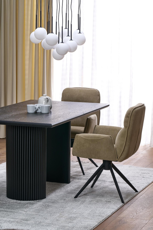 BOLERO stół rozkładany 160-250x90x78 cm dąb naturalny/czarny