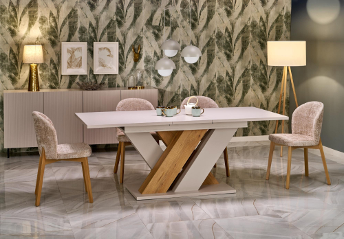 BASSO krzesło dąb naturalny / tap: CREMONA 14 (beżowy)