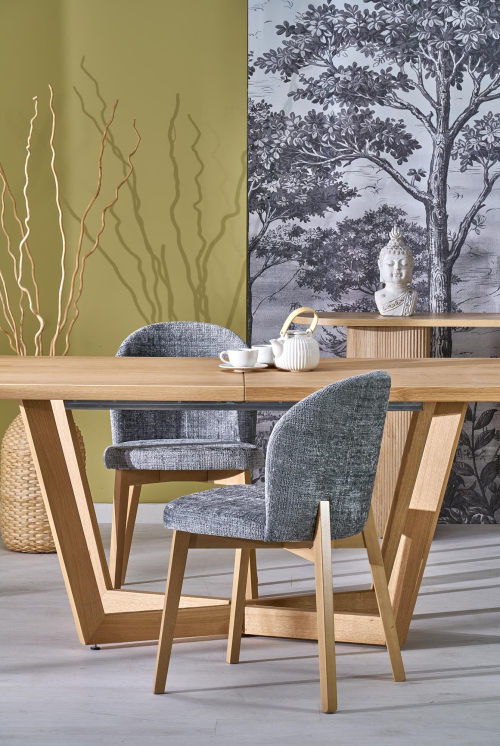 BASSO krzesło dąb naturalny / tap: CREMONA 96 (popiel)