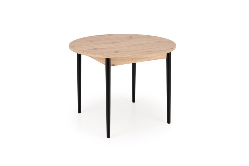 PIVOT stół rozkładany 102-142x102x75 cm, blat - dąb artisan, nogi - czarny