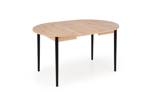 PIVOT stół rozkładany 102-142x102x75 cm, blat - dąb artisan, nogi - czarny