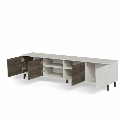 RANDOM 2 RTV-3 szafka RTV 200 cm kaszmir / orzech / czarny