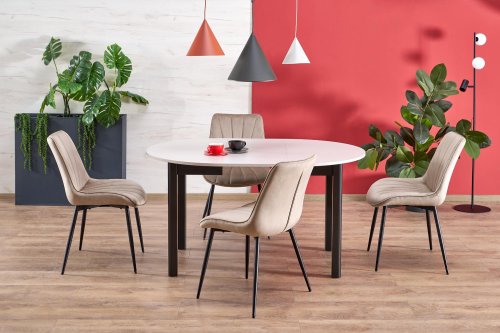 RINGO stół kolor blat kaszmir, nogi - czarny (102-142x102x76 cm)