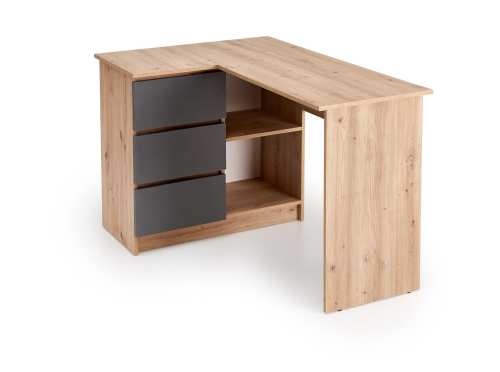 BEGA biurko, dąb artisan / grafitowy