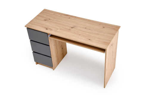 CINO biurko, dąb artisan / grafitowy