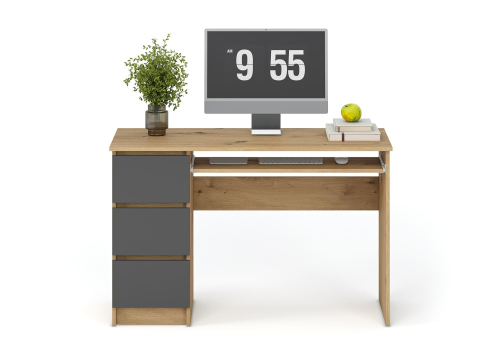 CINO biurko, dąb artisan / grafitowy