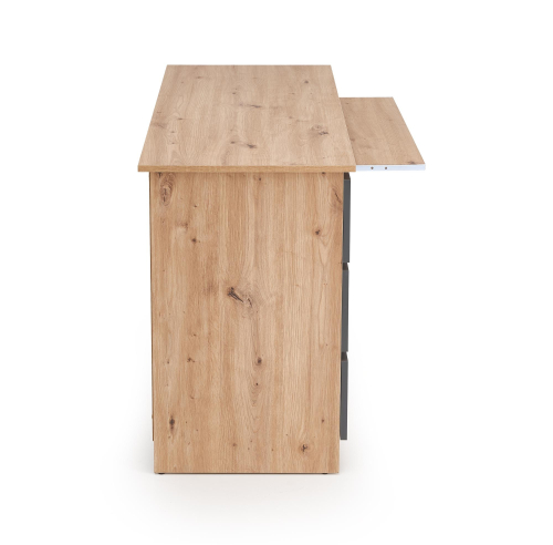 CINO biurko, dąb artisan / grafitowy