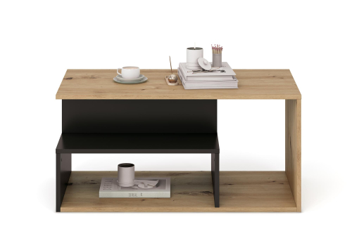 IVA ława, dąb artisan / czarny