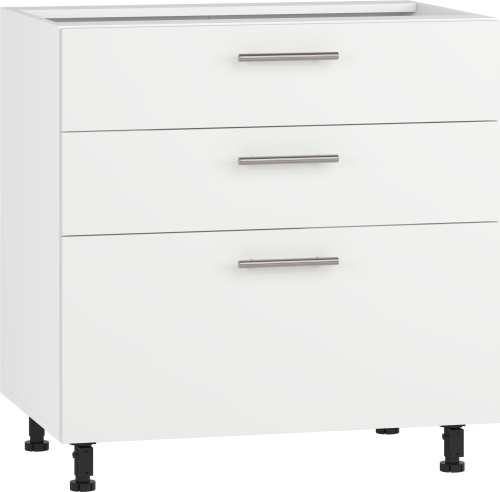 VENTO D3S-80/82 szafka dolna z szufladami, mechanizm Hettich front: biały mat