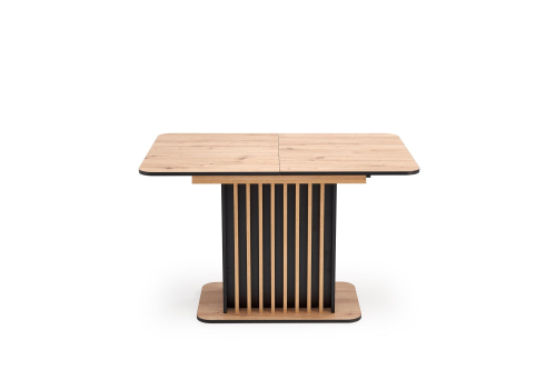 WILSON stół rozkładany, blat - dąb artisan / czarny, nogi - dąb artisan / czarny