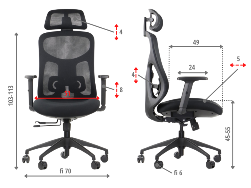 ARDEN Fotel biurowy obrotowy czarny
