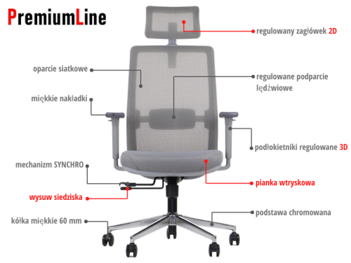 CUTLER GF Fotel biurowy obrotowy szary