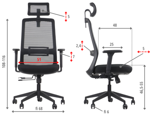 WISTER Fotel biurowy obrotowy czarny