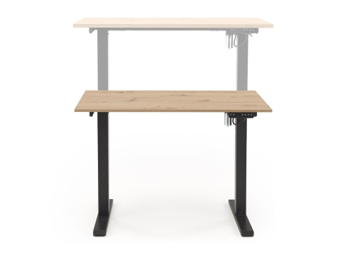 B53 biurko biurko z funkcją regulacji wysokości, dąb artisan / czarny