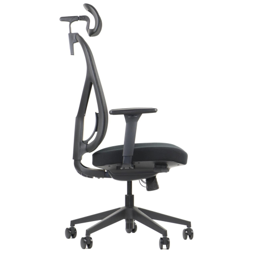 LARCK Fotel biurowy obrotowy czarny zgodny z BHP