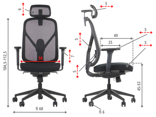 LARCK Fotel biurowy obrotowy czarny zgodny z BHP