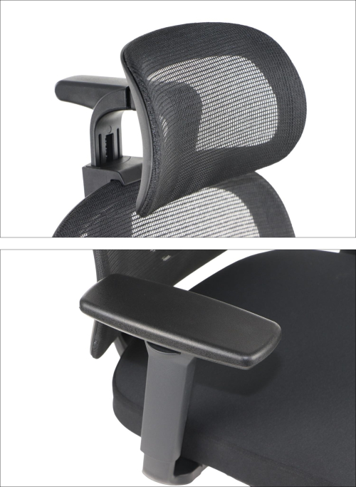 LARCK Fotel biurowy obrotowy czarny zgodny z BHP