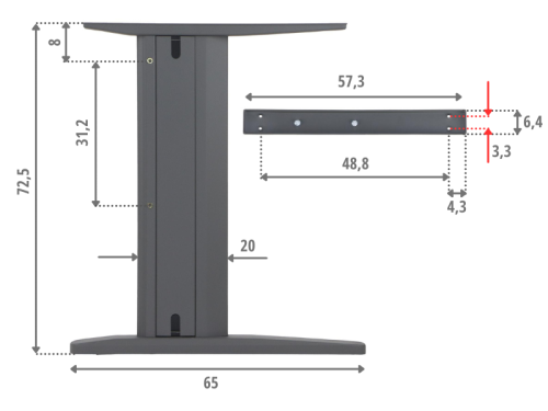Stelaż metalowy NY-A205 szary