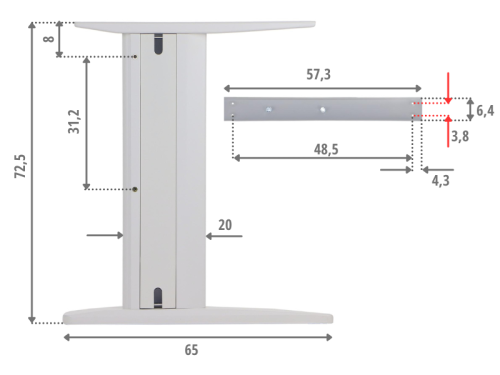 Stelaż metalowy NY-A205 biały