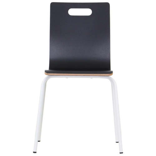 Krzesło WERDI A sklejka laminowana kubełek czarny stelaż biały