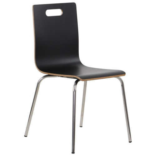 Krzesło WERDI A sklejka laminowana kubełek czarny stelaż stal nierdzewna