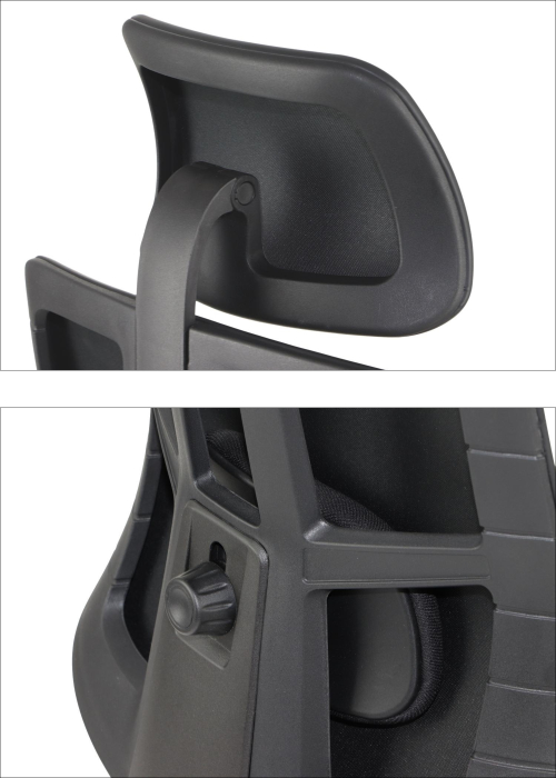 AKCENT PU Fotel biurowy obrotowy/czarny podstawa chromowana