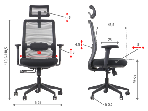 Fotel biurowy obrotowy CUTLER 2 czarny