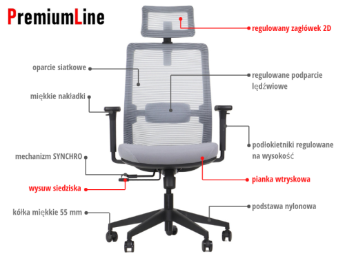 CUTLER 2 Fotel biurowy obrotowy szary