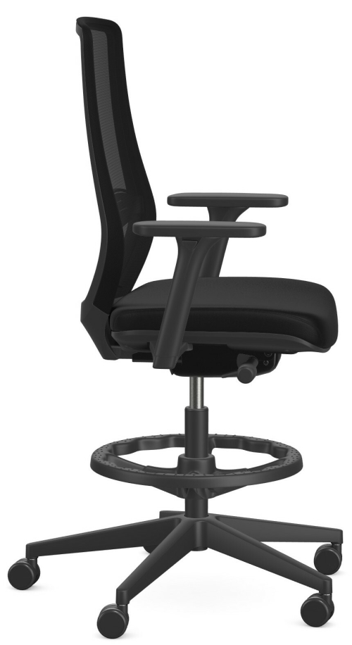 Fotel obrotowy BALANCE z podnóżkiem czarny