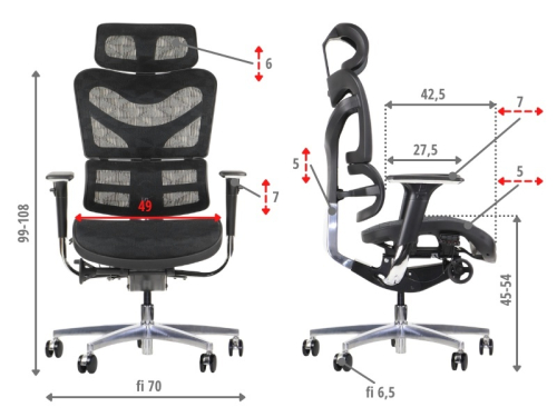 ErgoNew S7-2 Fotel biurowy obrotowy siedzisko siatkowe