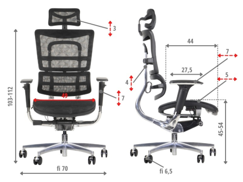 Fotel biurowy obrotowy  ErgoNew S8 / 2 siedzisko siatkowe